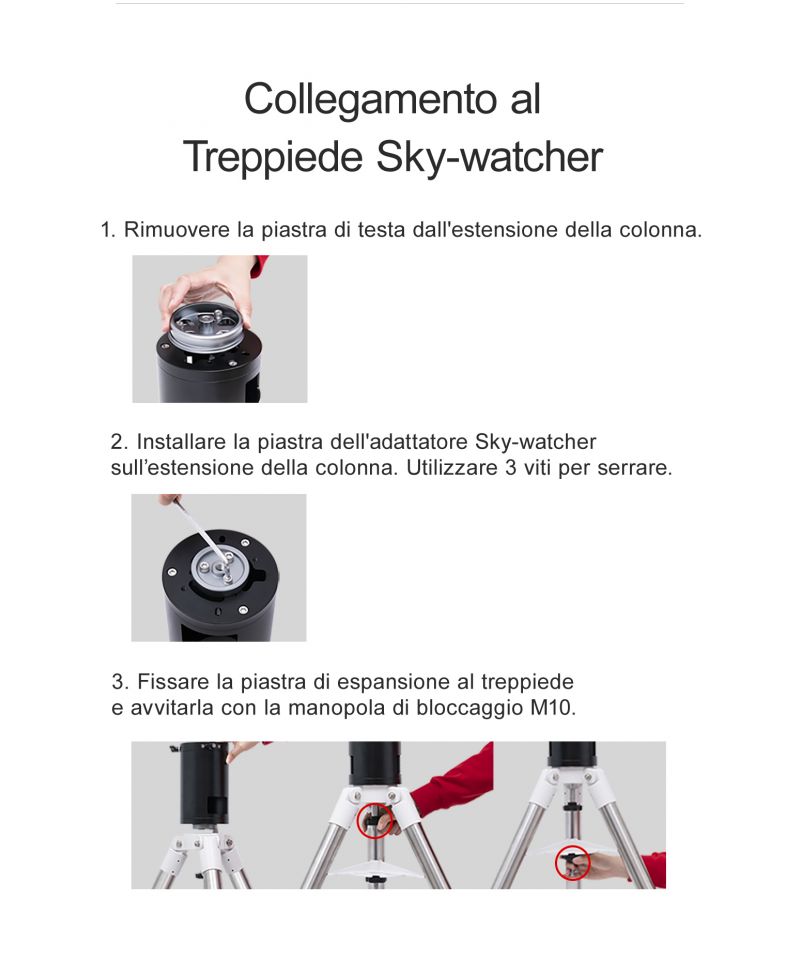 Estensione colonna ZWO per montaggio AM5 da 200 mm - immagine 8