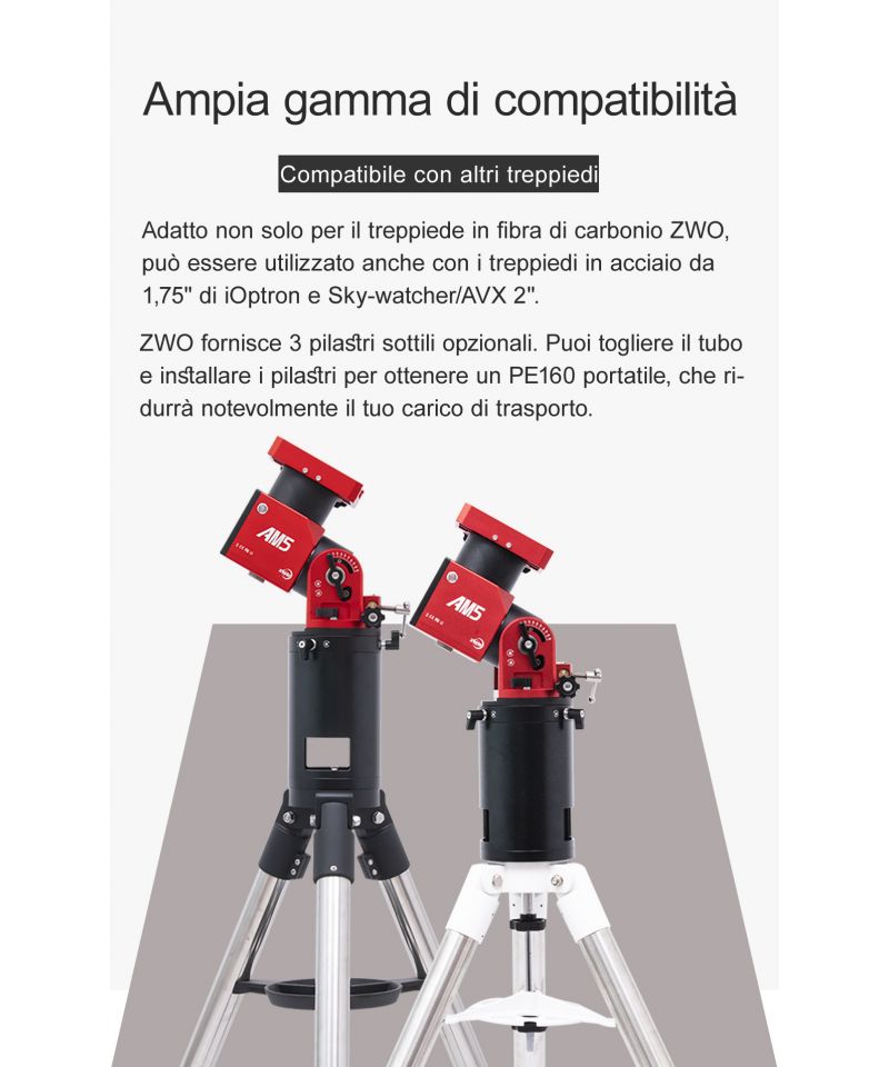 Estensione colonna ZWO per montaggio AM5 da 200 mm - immagine 6