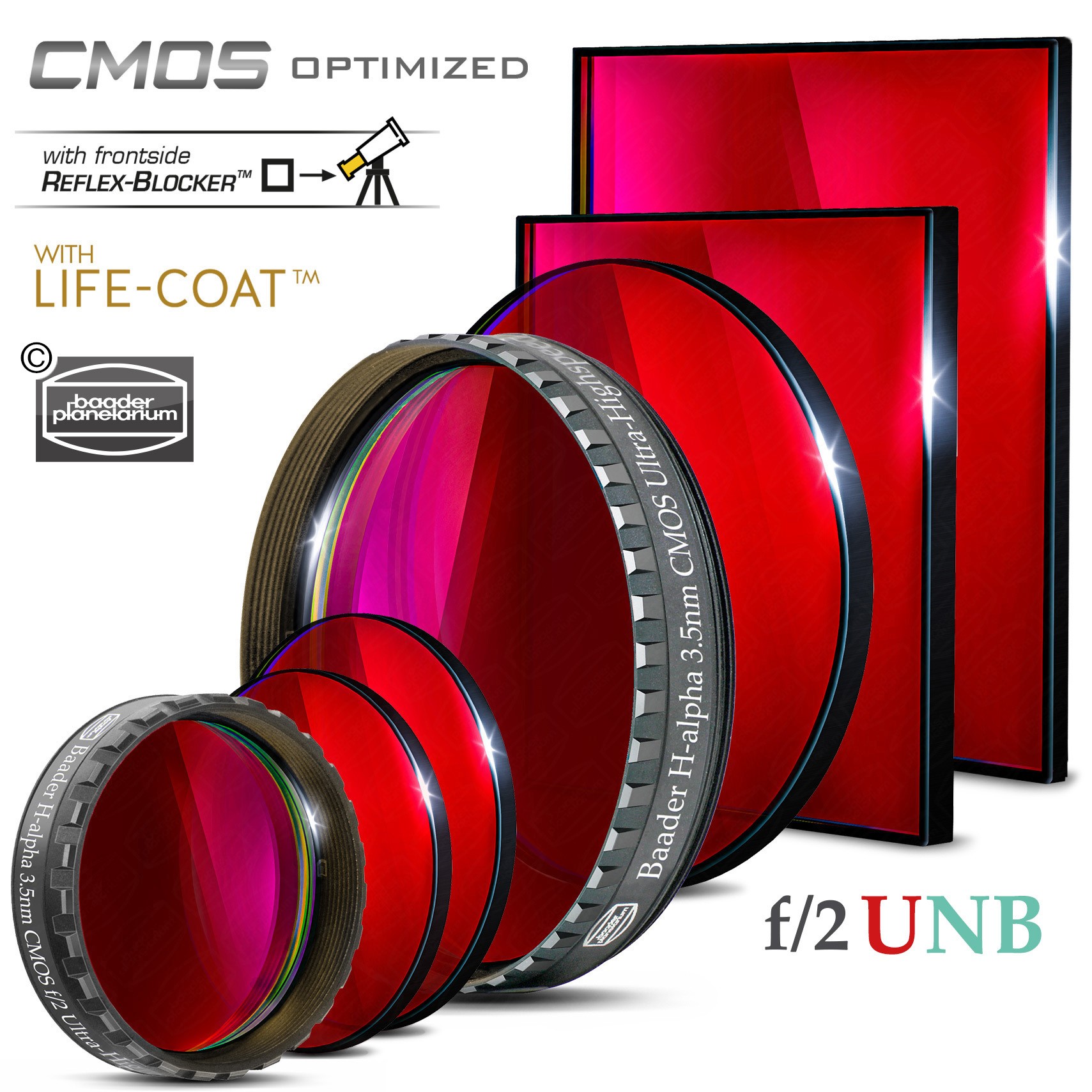 Baader Filtro ad altissima velocità H-Alpha F/2 (3,5 NM) - OTTIMIZZATO CMOS
