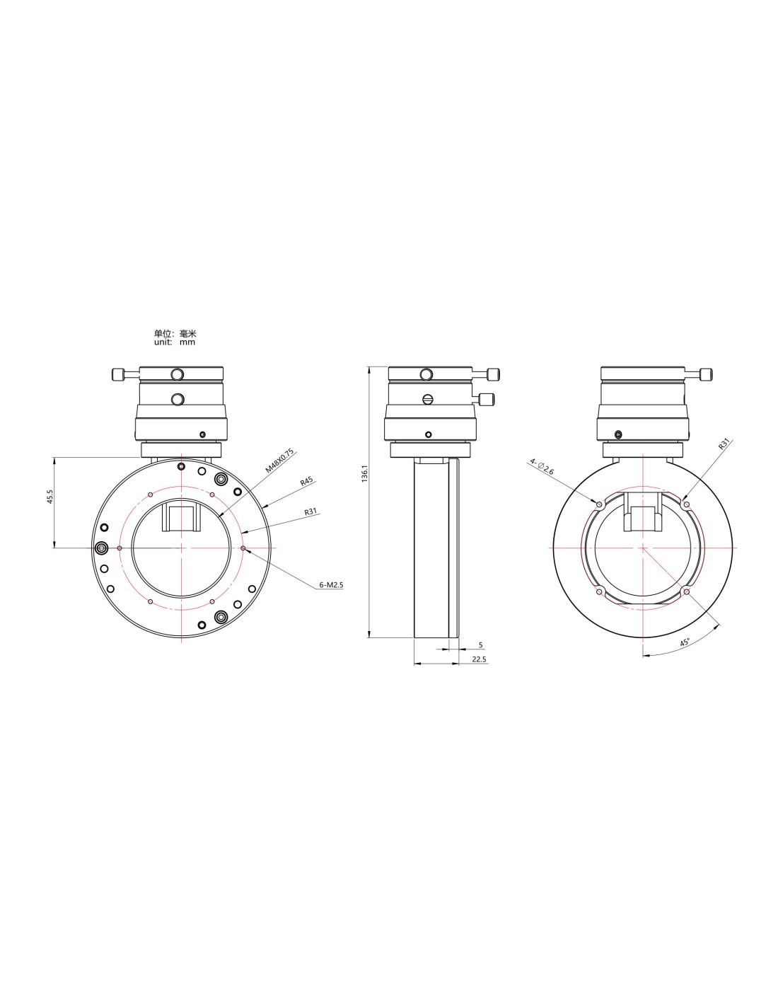 ZWO L-OAG Guida Fuori Asse ZWO con prisma largo 12x12mm - immagine 9