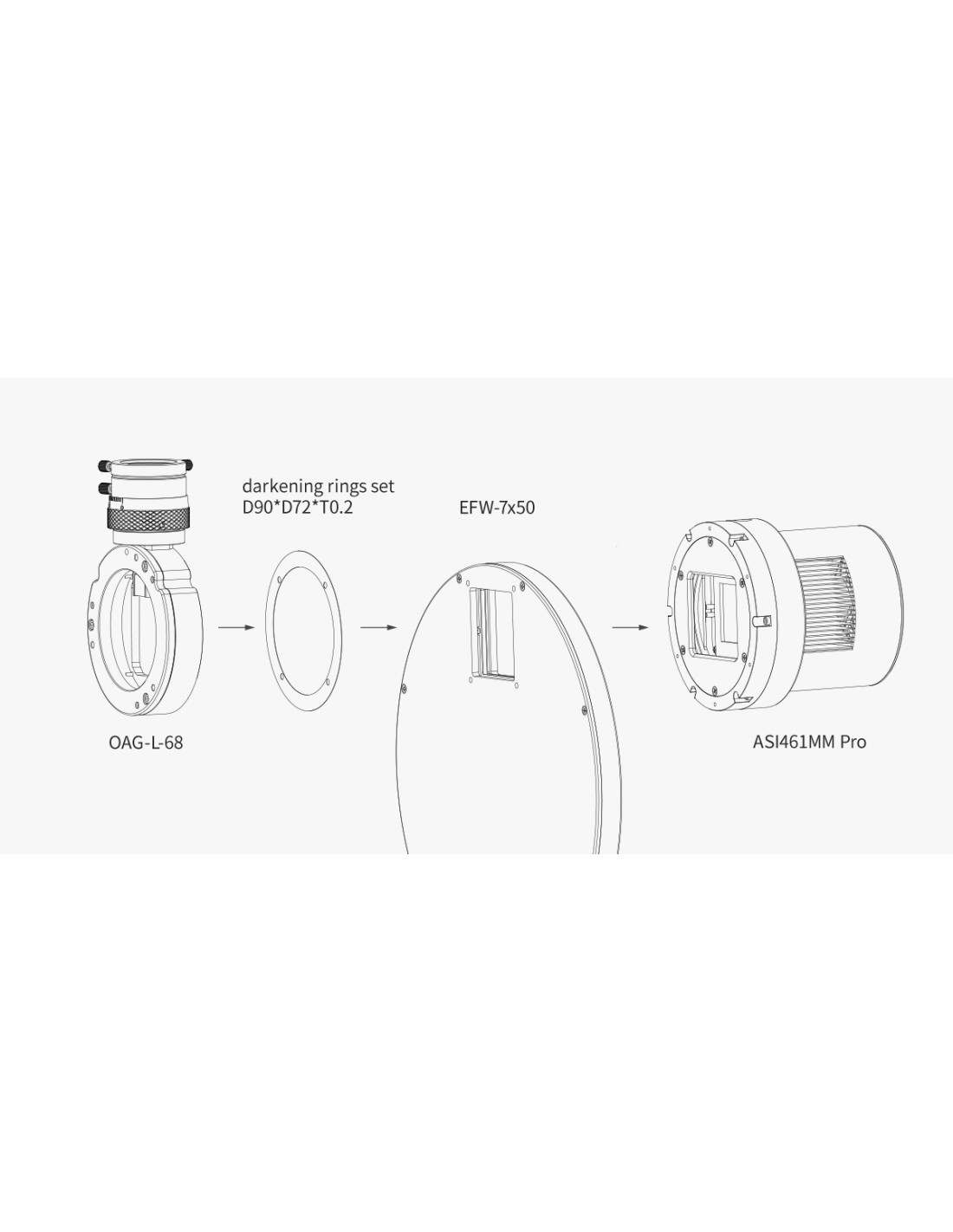 ZWO-EFW-7x50 Ruota porta filtri quadrato - immagine 7