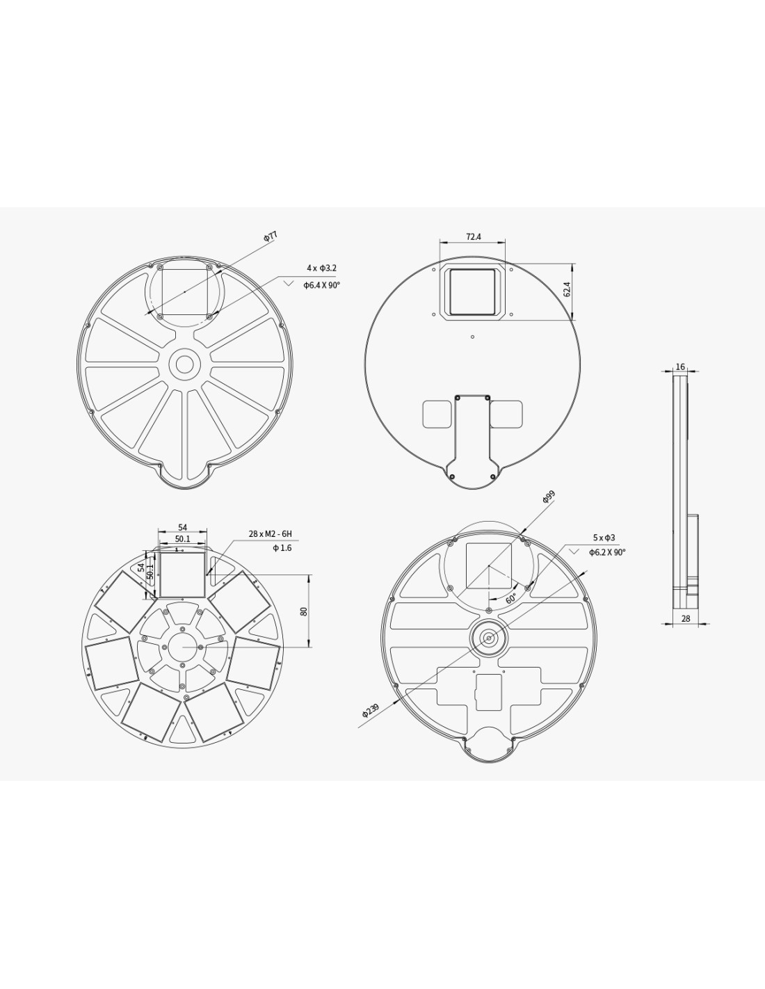 ZWO-EFW-7x50 Ruota porta filtri quadrato - immagine 6